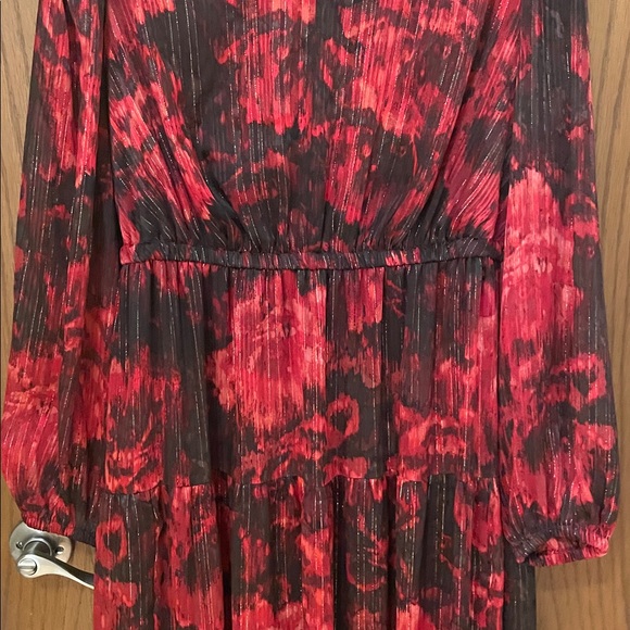 Lane Bryant UEC Women’s Size 16 Red and Black Abstract Floral Maxi Dress - Picture 8 of 13